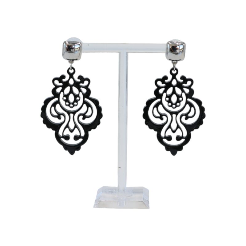 Ohrnamenti Ohrringe Horn schwarz mit silbernem Stecker