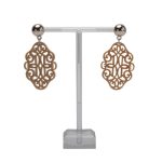 Ohrnamenti, Resin Ohrringe Modell Raphaela, braun mit Silber Stecker.